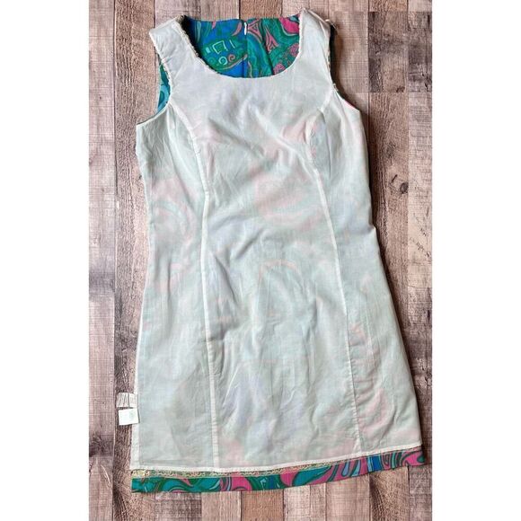 Lilly Pulitzer MacFarlane Gold Lace Multi Lilly Lounge sz 6 Shift Dress $198 - Picture 14 of 16